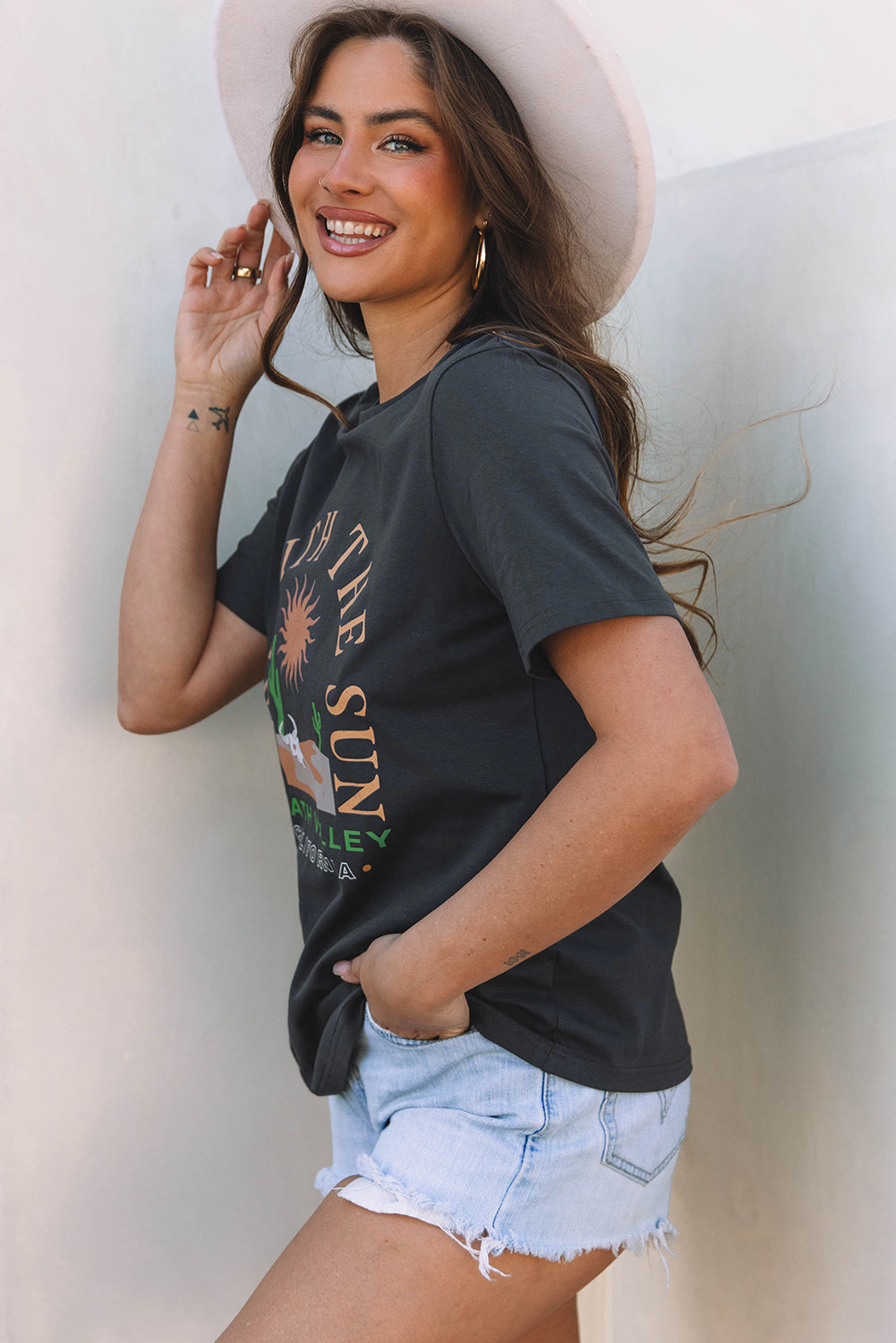 Dark Grey RISE WITH THE SUN Tee