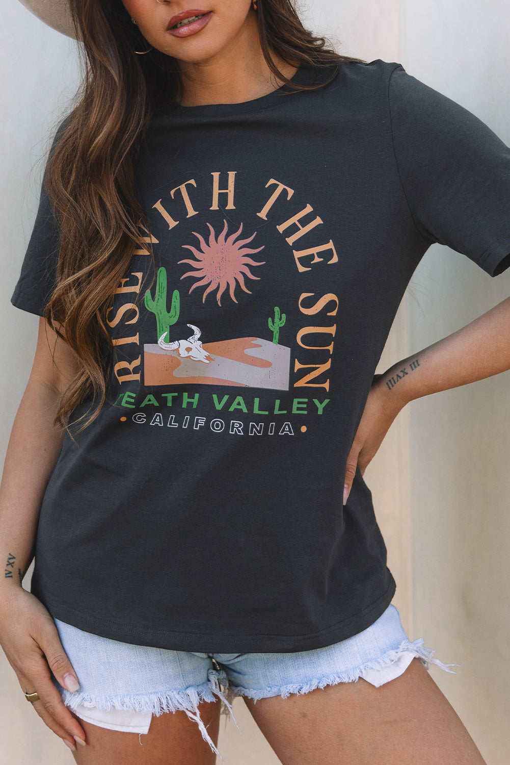 Dark Grey RISE WITH THE SUN Tee