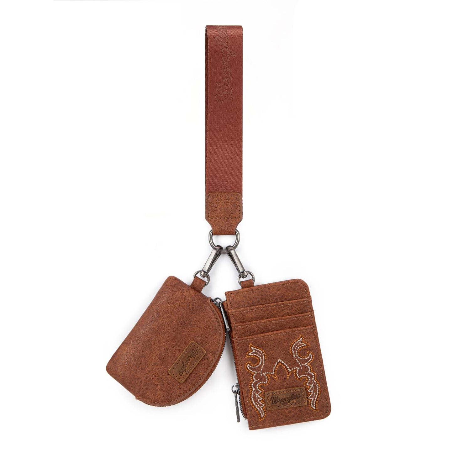 Wrangler Keychain Wristlet Wallets for Women Western Dual Pouch Wristlet Credit Card Holder Wallet WG145-W007LP