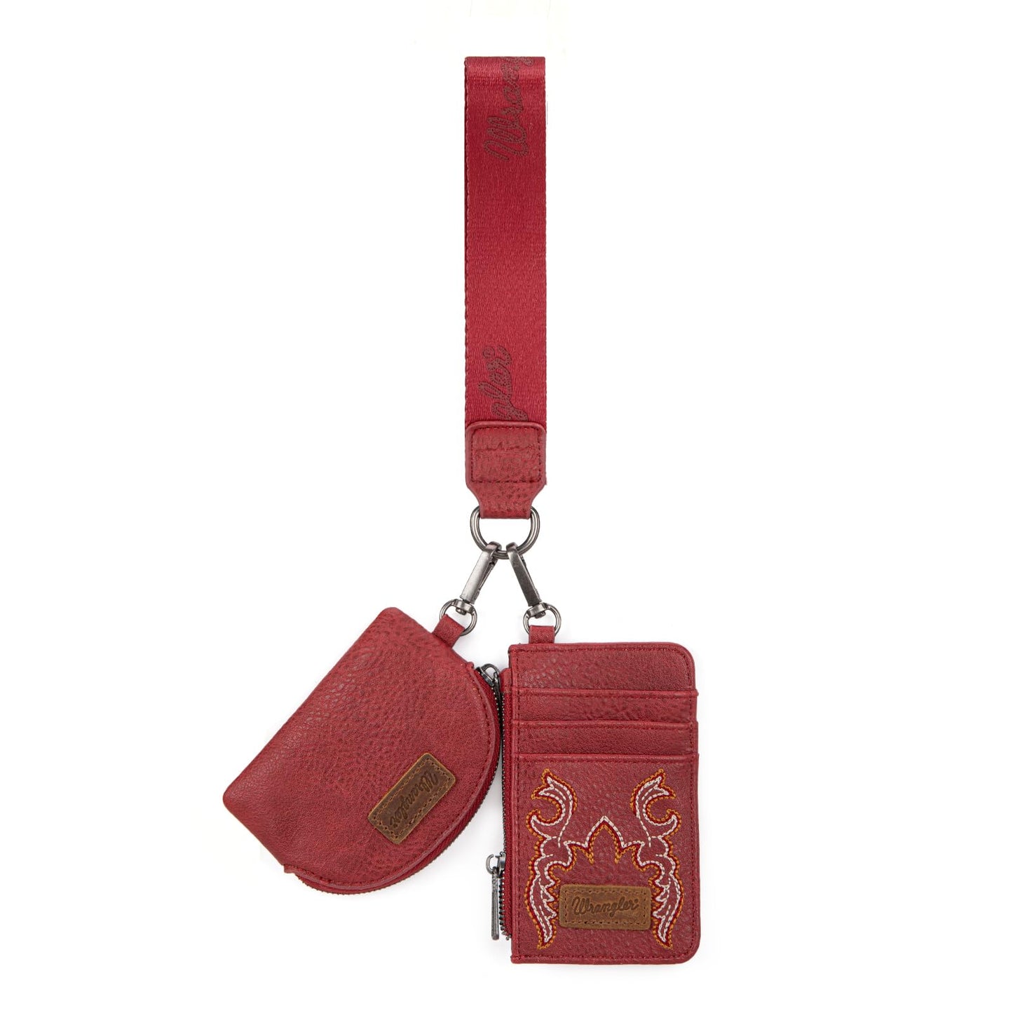 Wrangler Keychain Wristlet Wallets for Women Western Dual Pouch Wristlet Credit Card Holder Wallet WG145-W007LP