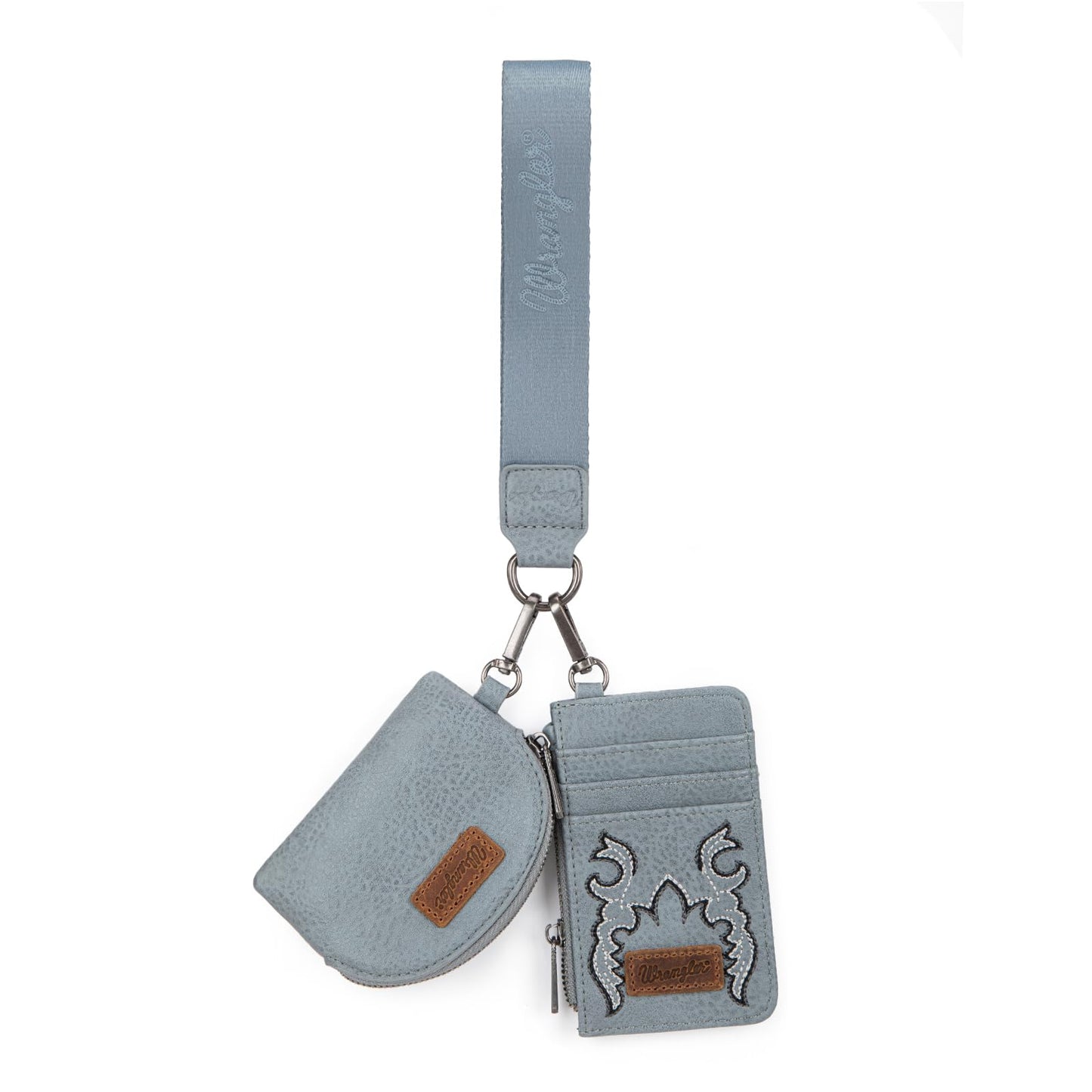 Wrangler Keychain Wristlet Wallets for Women Western Dual Pouch Wristlet Credit Card Holder Wallet WG145-W007LP