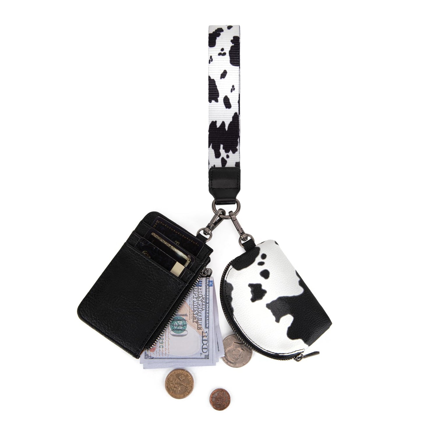 Wrangler Keychain Wristlet Wallets for Women Western Dual Pouch Wristlet Credit Card Holder Wallet WG145-W007LP