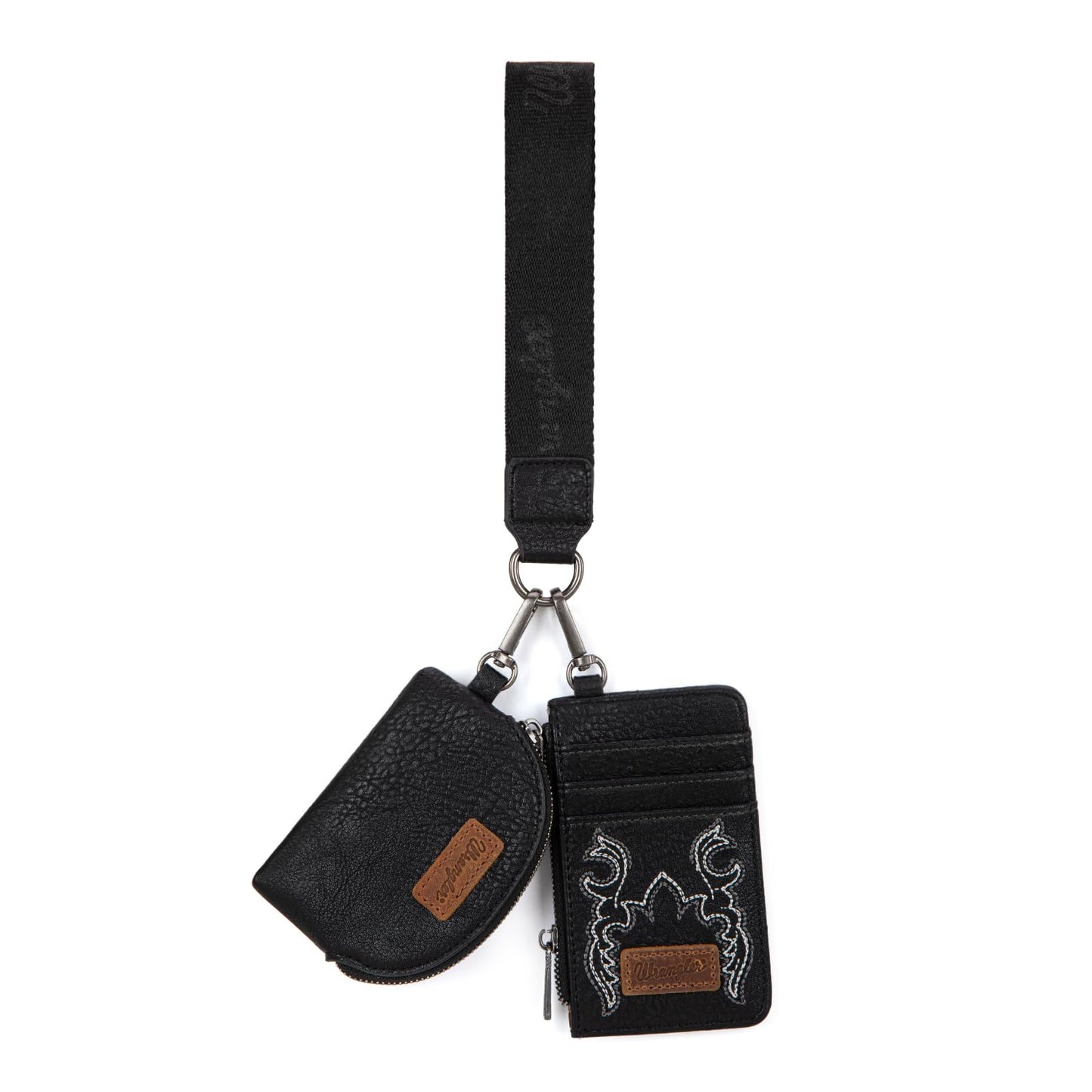 Wrangler Keychain Wristlet Wallets for Women Western Dual Pouch Wristlet Credit Card Holder Wallet WG145-W007LP