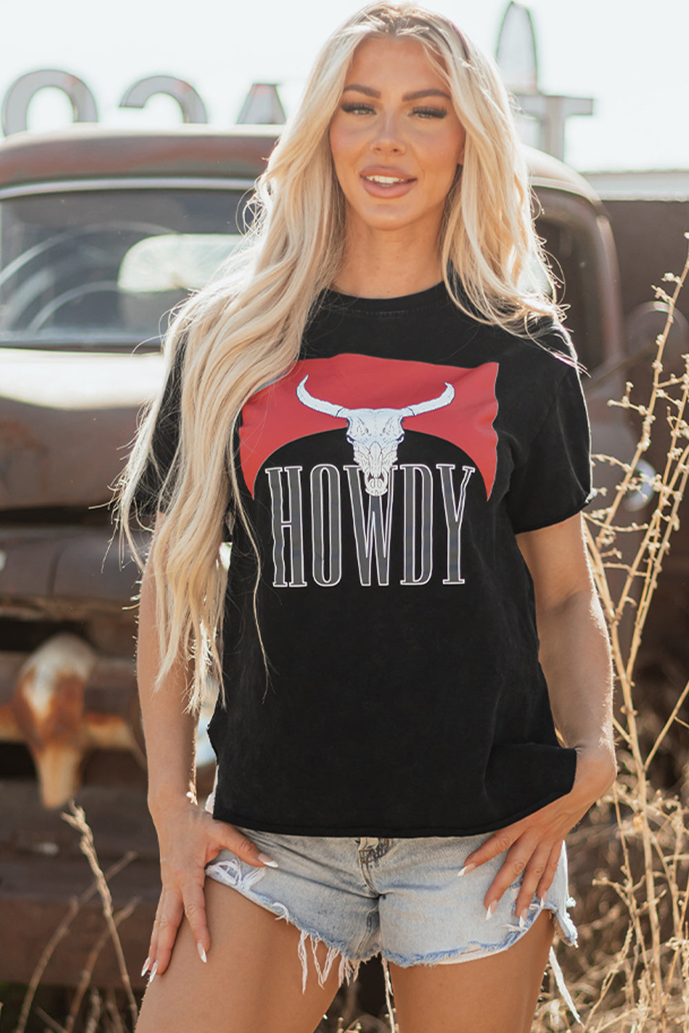 Black Western HOWDY t shirt
