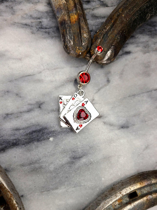 Western Card Belly Button Rings