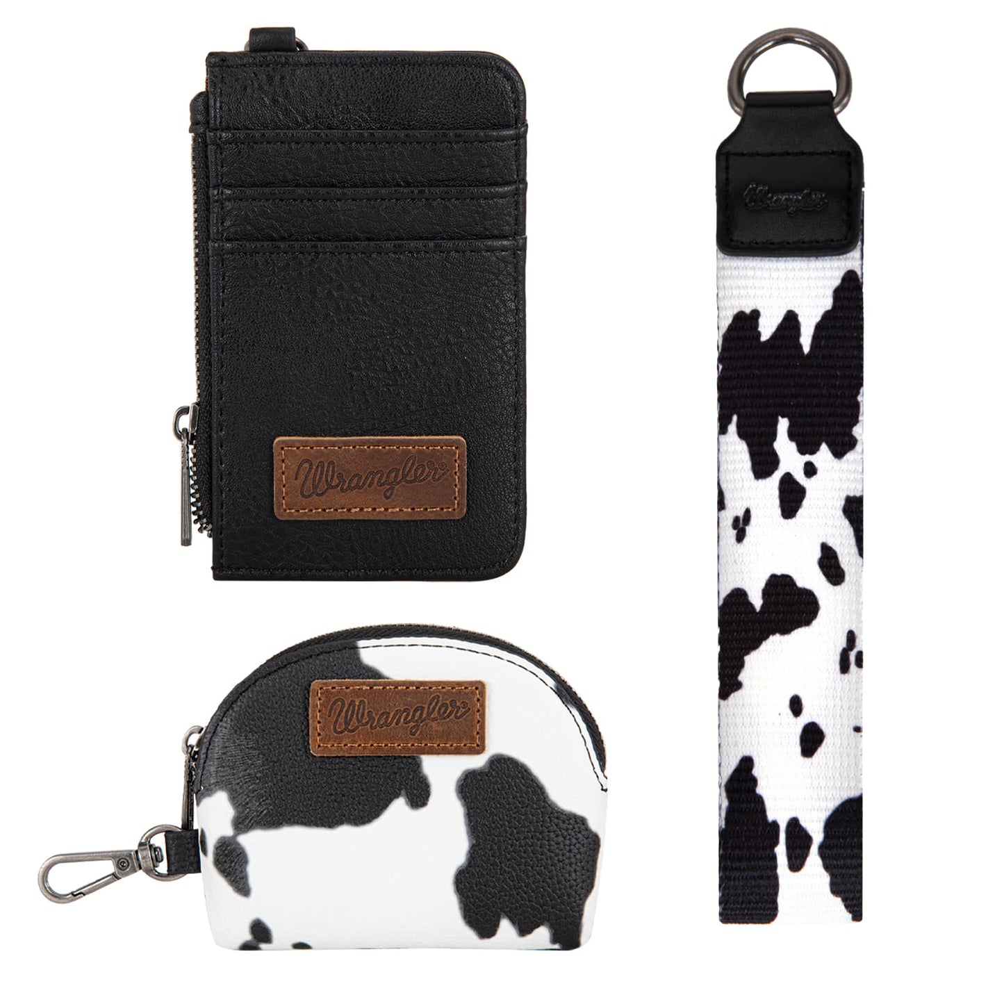 Wrangler Keychain Wristlet Wallets for Women Western Dual Pouch Wristlet Credit Card Holder Wallet WG145-W007LP