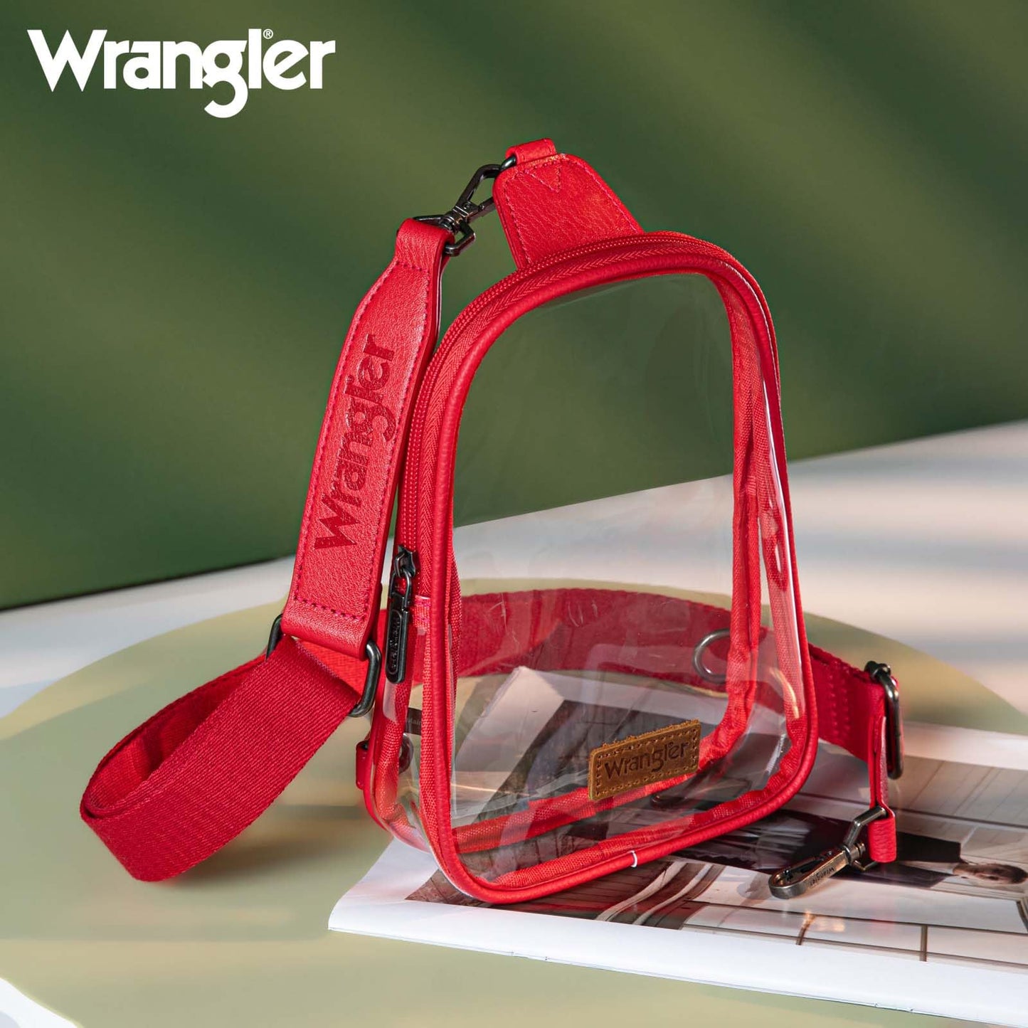 Wrangler Crossbody Clear Sling Bags for Women Stadium Approved Cross Body Purse for Sports Events Concerts
