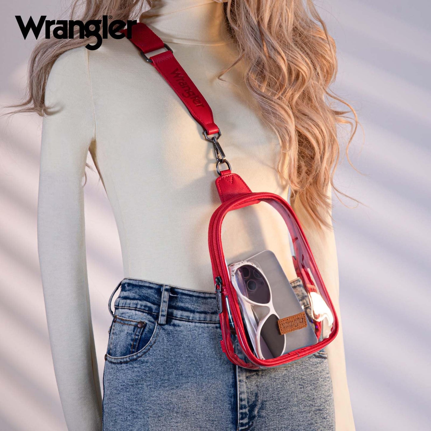 Wrangler Crossbody Clear Sling Bags for Women Stadium Approved Cross Body Purse for Sports Events Concerts