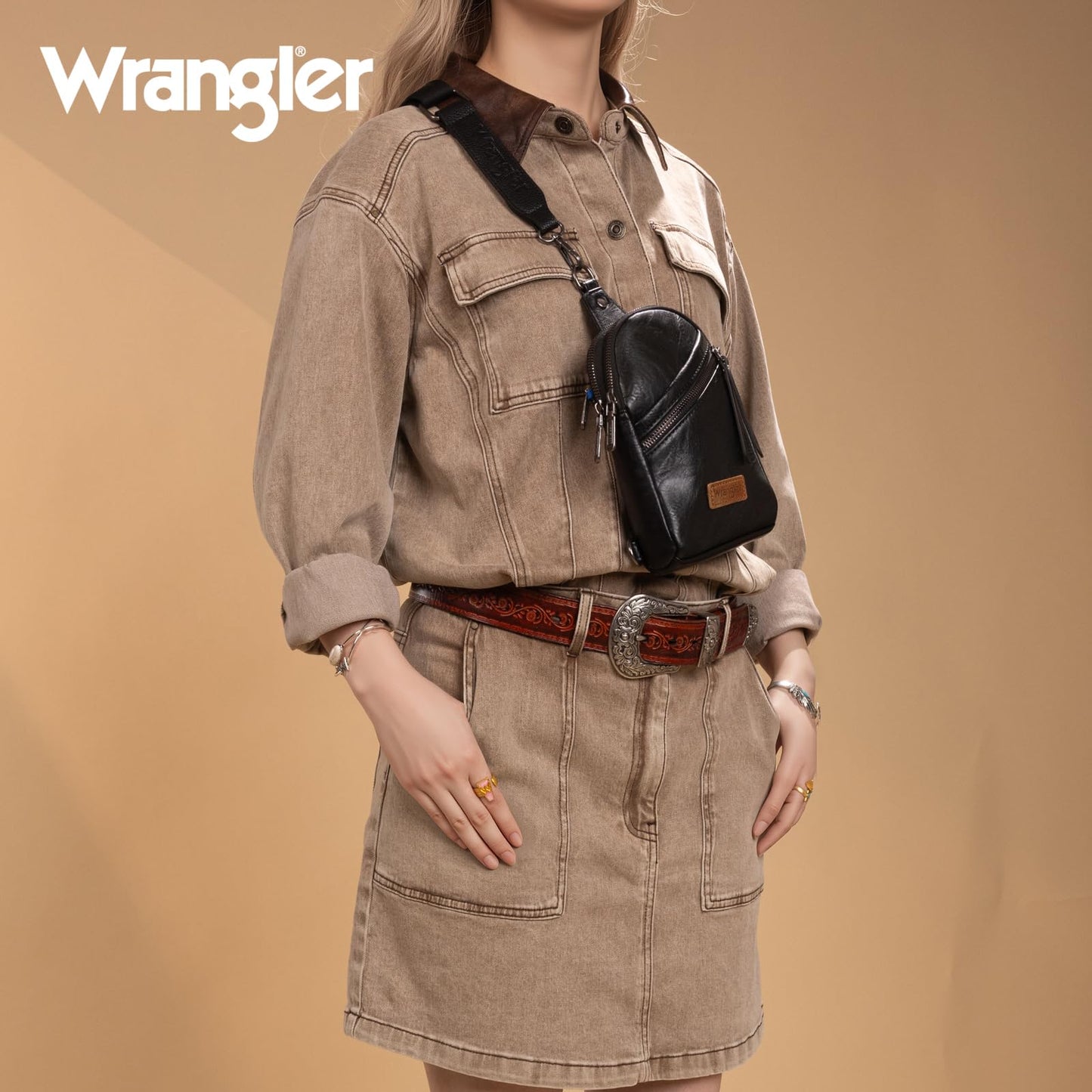 Wrangler Crossbody Clear Sling Bags for Women Stadium Approved Cross Body Purse for Sports Events Concerts