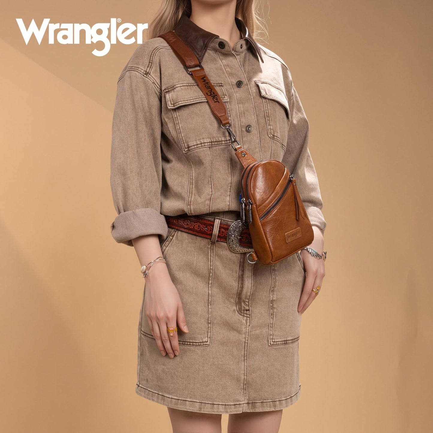 Wrangler Crossbody Clear Sling Bags for Women Stadium Approved Cross Body Purse for Sports Events Concerts