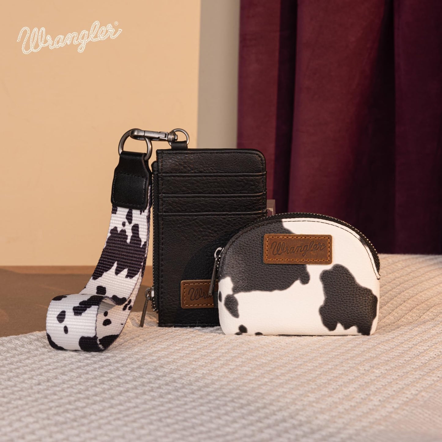 Wrangler Keychain Wristlet Wallets for Women Western Dual Pouch Wristlet Credit Card Holder Wallet WG145-W007LP