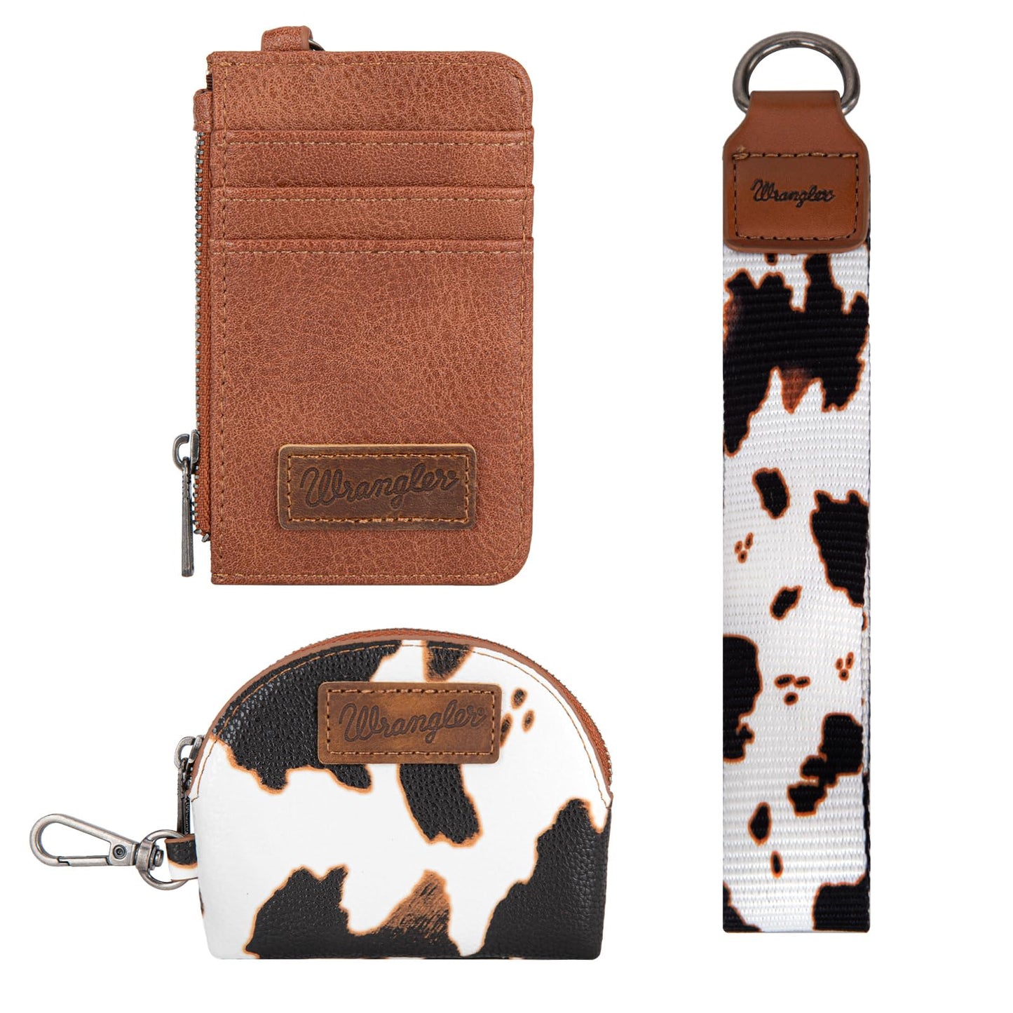 Wrangler Keychain Wristlet Wallets for Women Western Dual Pouch Wristlet Credit Card Holder Wallet WG145-W007LP