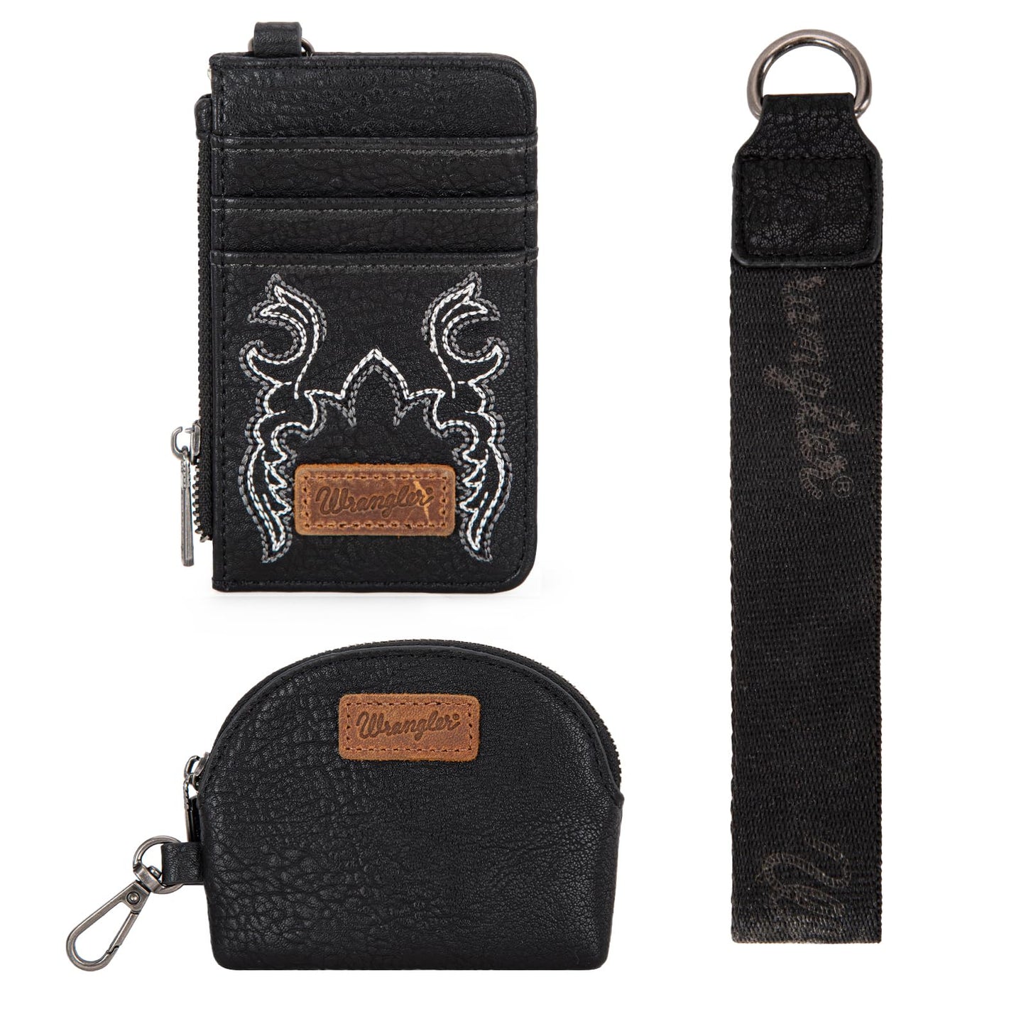 Wrangler Keychain Wristlet Wallets for Women Western Dual Pouch Wristlet Credit Card Holder Wallet WG145-W007LP