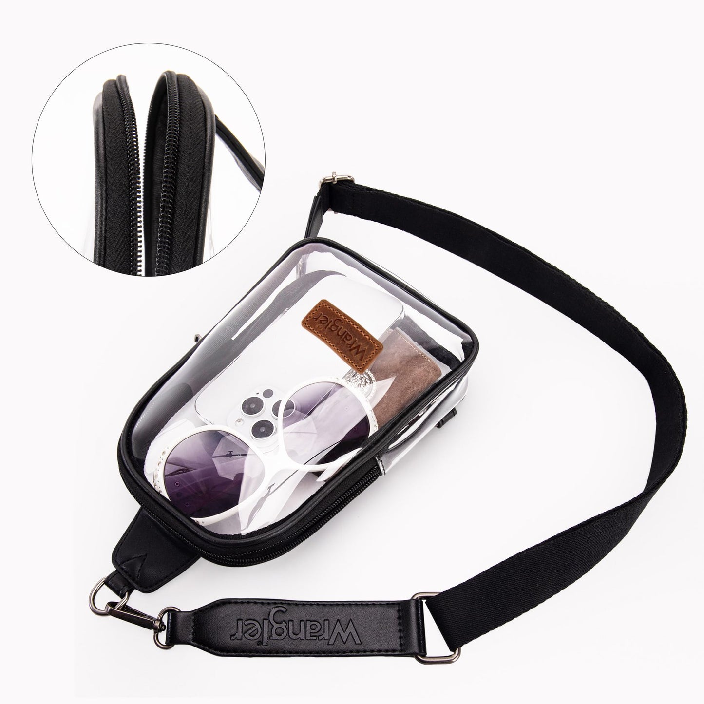 Wrangler Crossbody Clear Sling Bags for Women Stadium Approved Cross Body Purse for Sports Events Concerts