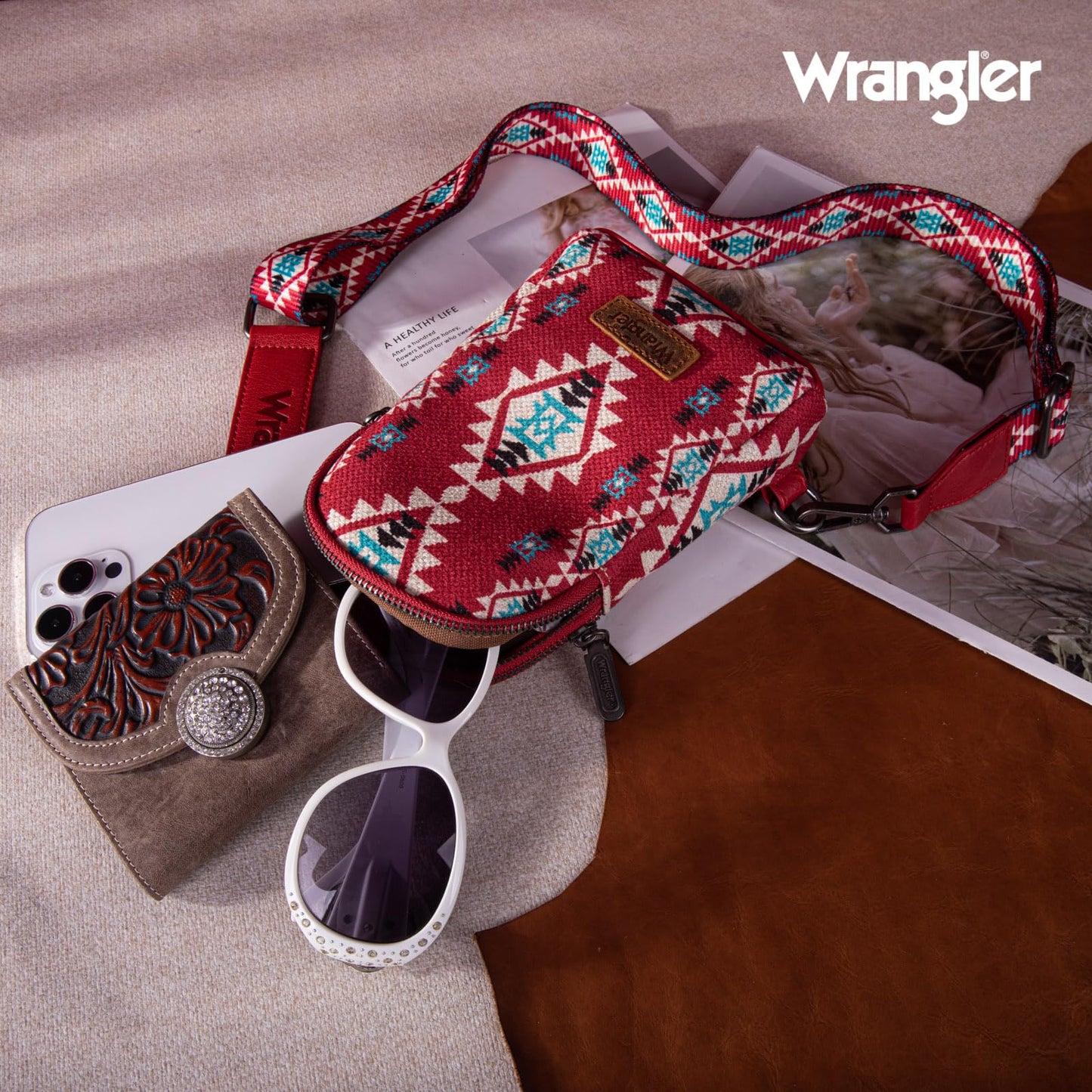 Wrangler Crossbody Clear Sling Bags for Women Stadium Approved Cross Body Purse for Sports Events Concerts