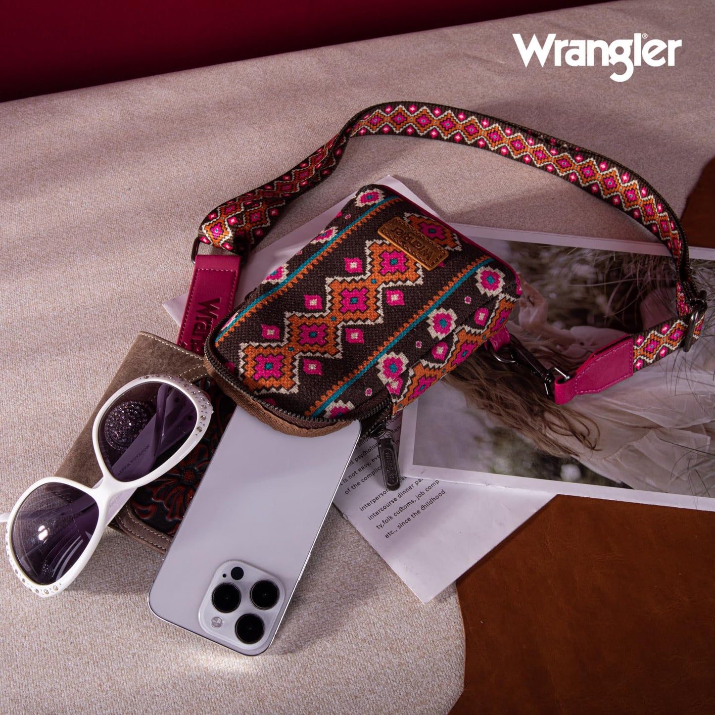 Wrangler Crossbody Clear Sling Bags for Women Stadium Approved Cross Body Purse for Sports Events Concerts