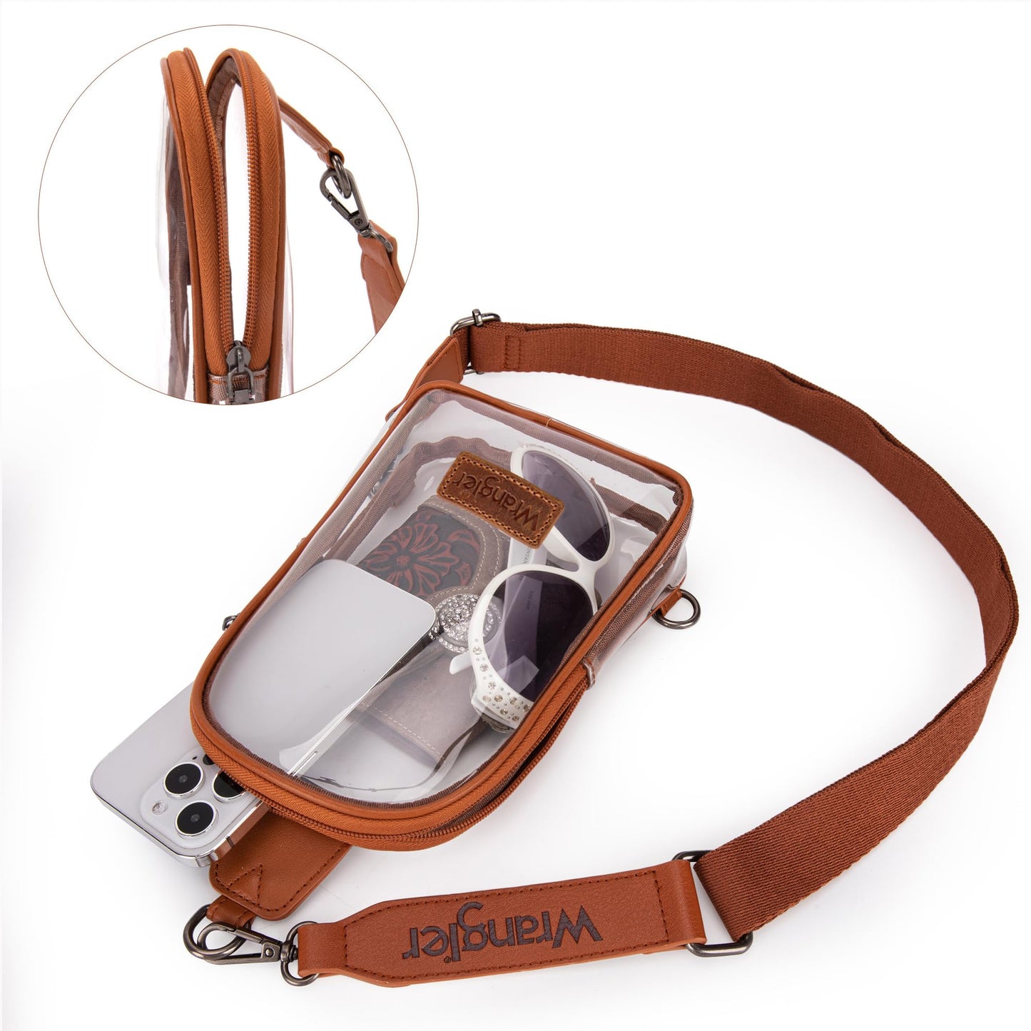 Wrangler Crossbody Clear Sling Bags for Women Stadium Approved Cross Body Purse for Sports Events Concerts
