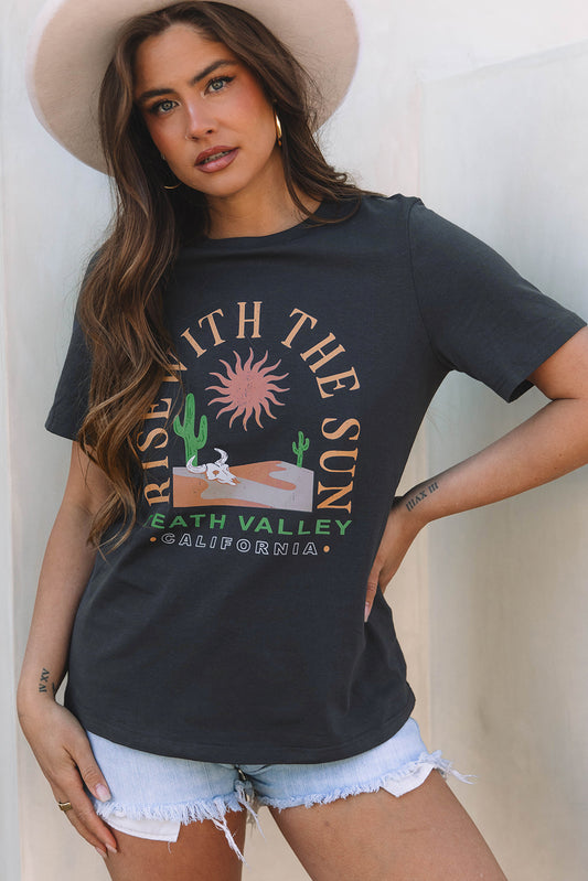 Dark Grey RISE WITH THE SUN Tee