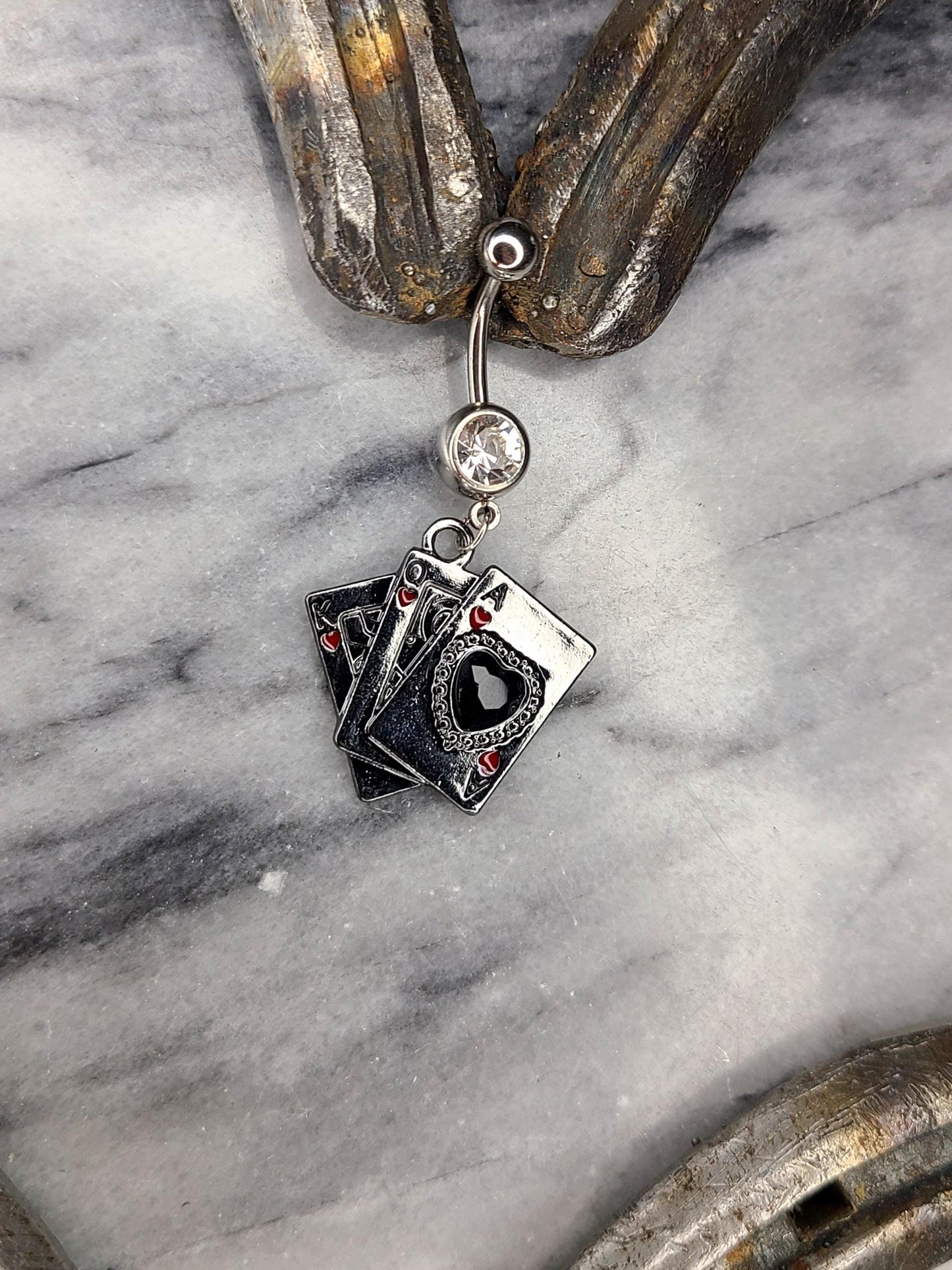 Western Card Belly Button Rings