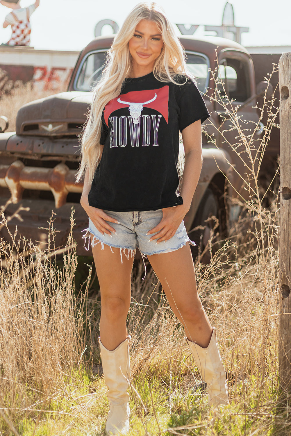 Black Western HOWDY t shirt