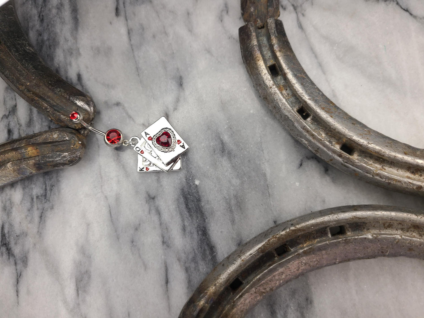 Western Card Belly Button Rings