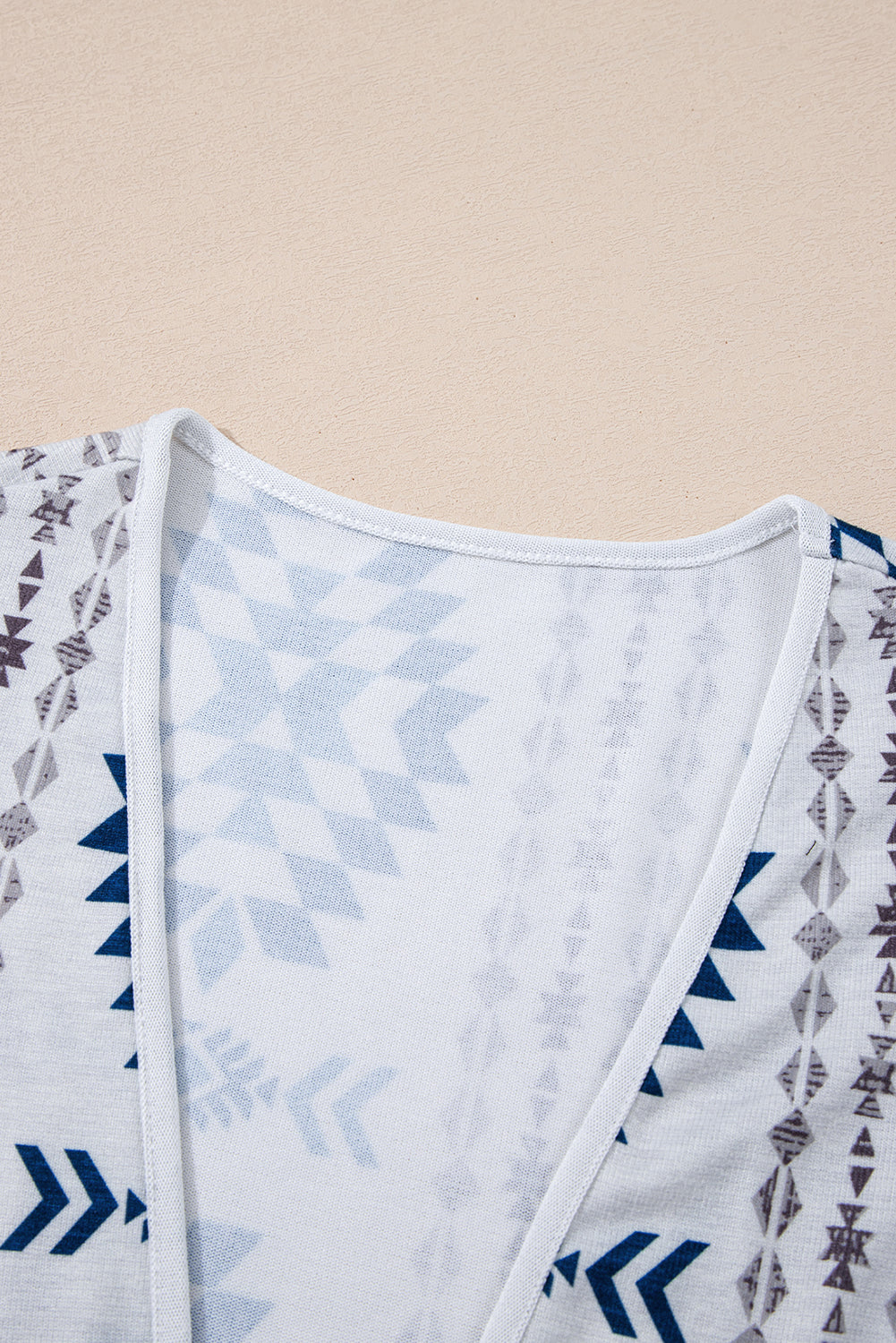 Sky Blue Western Open Front Long Cardigan
